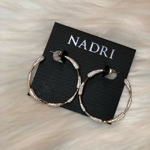 Nadri gold jeweled hoops